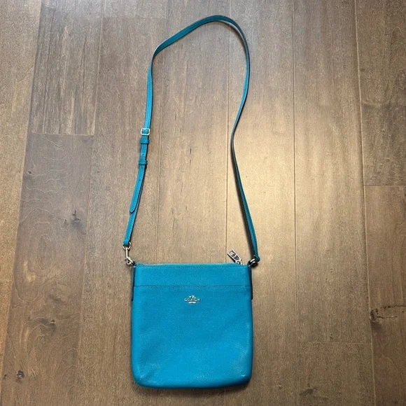 Coach Kitt Teal Crossbody Messenger Bag - Picture 10 of 10